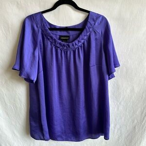 Lane Bryant purple short-sleeve blouse, size 18/20